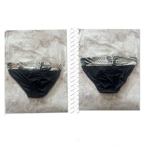 Coco Reef Black Bikini Bottom with Metallic Gold Accents Size XL